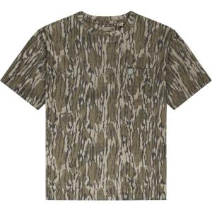 Mossy Oak Cottrell Camp Men’s T-Shirts with Pocket | 100% Cotton, Pre-Shrunk & Peached Fabric with 2-Way Stretch Casual Shirt(Original Bottomland)
