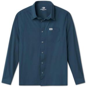 Mossy Oak Tibbee Everyday Long Sleeve Men’s Fishing Shirt with UV Protection – Lightweight & Quick-Drying(Blue Herron)