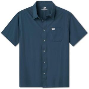 Mossy Oak Tibbee Everyday Men’s Short Sleeve Fishing Shirt with UV Protection – Lightweight & Quick-Drying(Blue Herron)