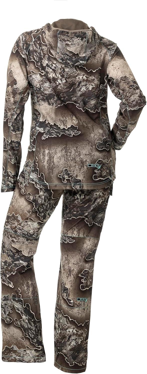 imageDOING SOMETHING GREAT Womens Bexley 30 Pullover Hunting Shirts Warm Climate Ultra LightWeight DWR TreatedRealtree Excape 30