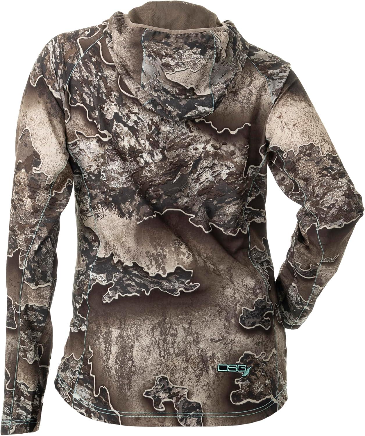 imageDOING SOMETHING GREAT Womens Bexley 30 Pullover Hunting Shirts Warm Climate Ultra LightWeight DWR TreatedRealtree Excape 30