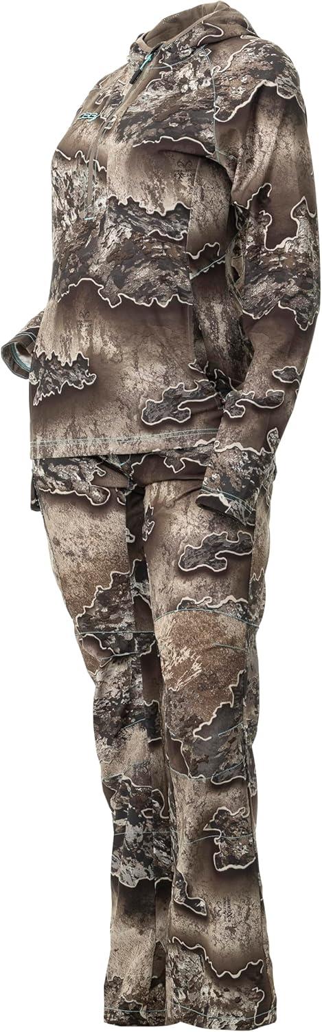 imageDOING SOMETHING GREAT Womens Bexley 30 Pullover Hunting Shirts Warm Climate Ultra LightWeight DWR TreatedRealtree Excape 30