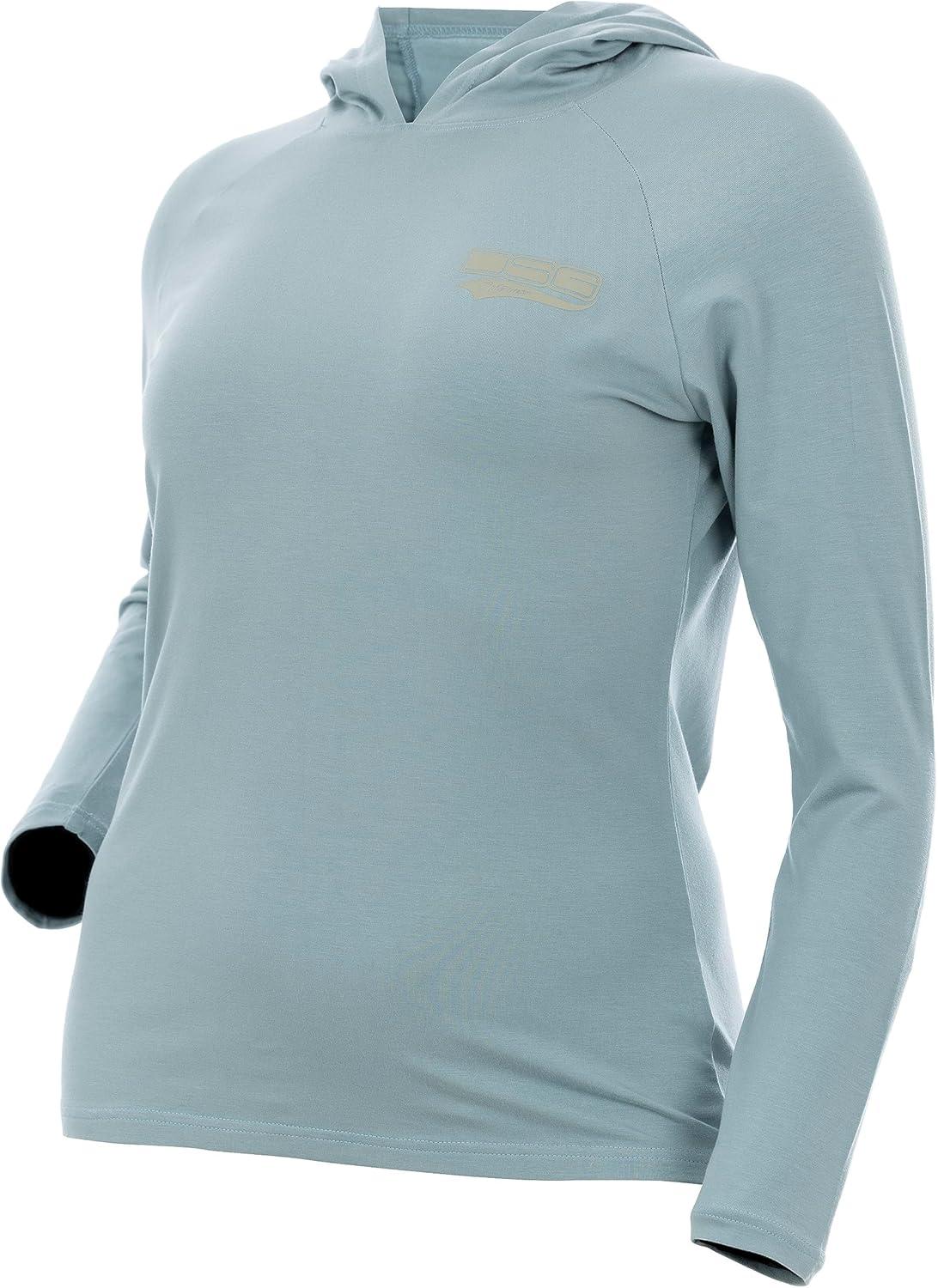imageDSG Outerwear Womens Bamboo Hooded Shirt Long Sleeve UPF 30 Sun Protection Lightweight Performance HoodieAntique Teal