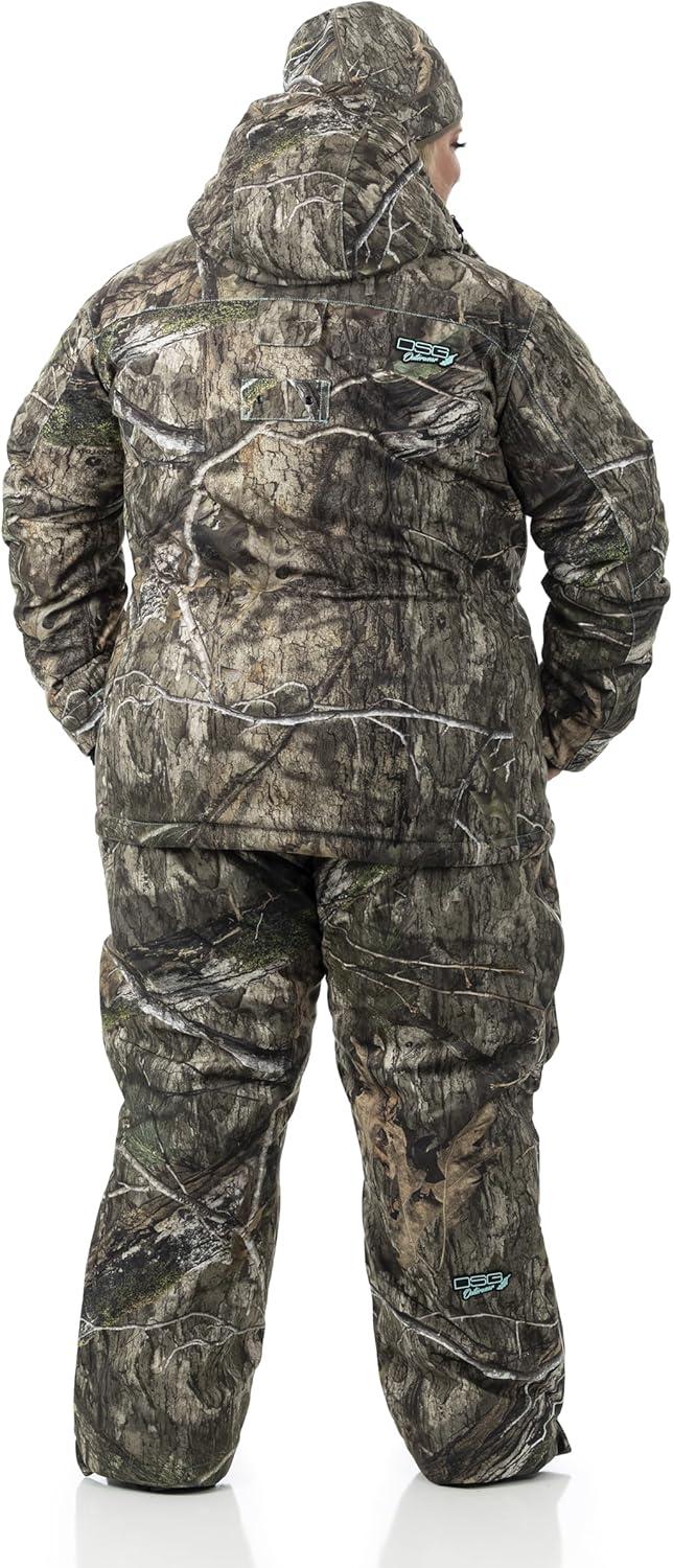 imageDSG Outerwear Womens Kylie 50 3in1 Hunting Jacket Waterproof Insulated Camo Blaze with Zip in Fleece LinerMossy Oak Country Dna 50