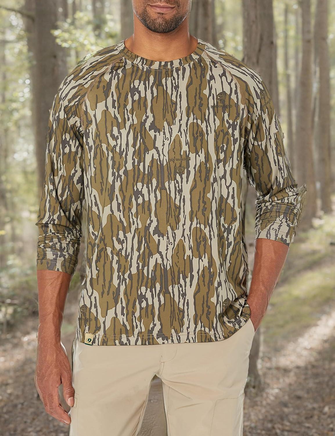 imageMossy Oak Camo Hunting Shirts for Men Long SleeveOriginal Bottomland
