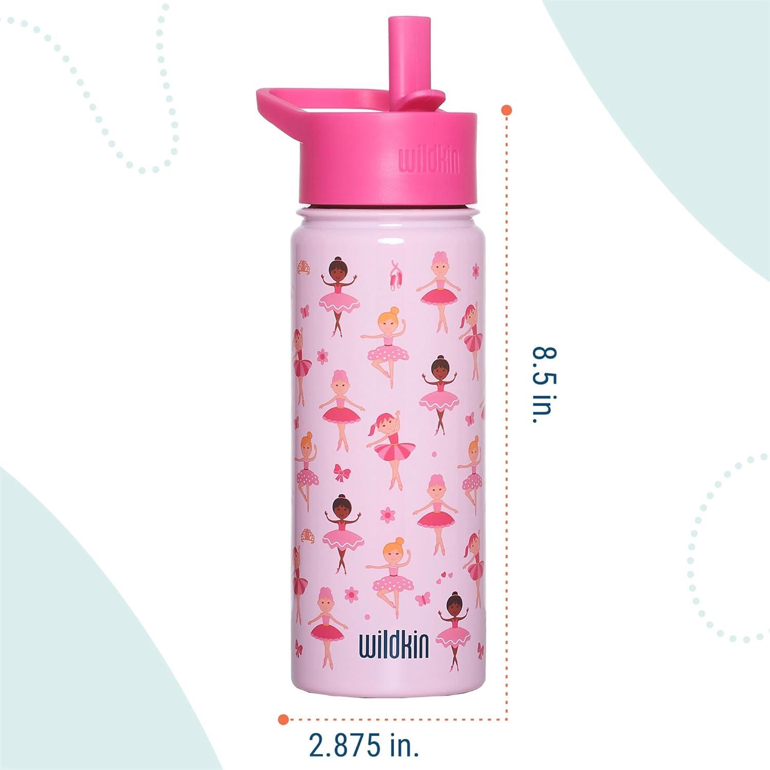 imageWildkin Mossy Oak 32oz Kids Water Bottle Leakproof VacuumInsulated Durable EasyClean Bottom LandBallerina