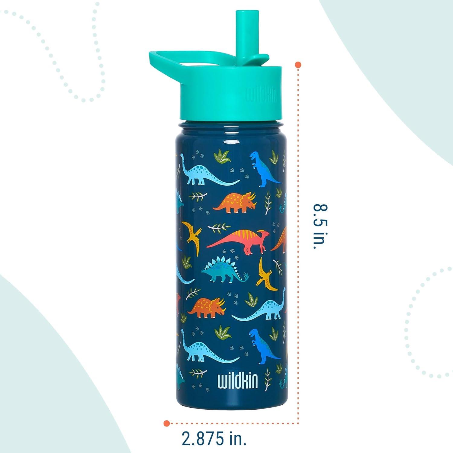 imageWildkin Mossy Oak 32oz Kids Water Bottle Leakproof VacuumInsulated Durable EasyClean Bottom LandJurassic Dinosaurs