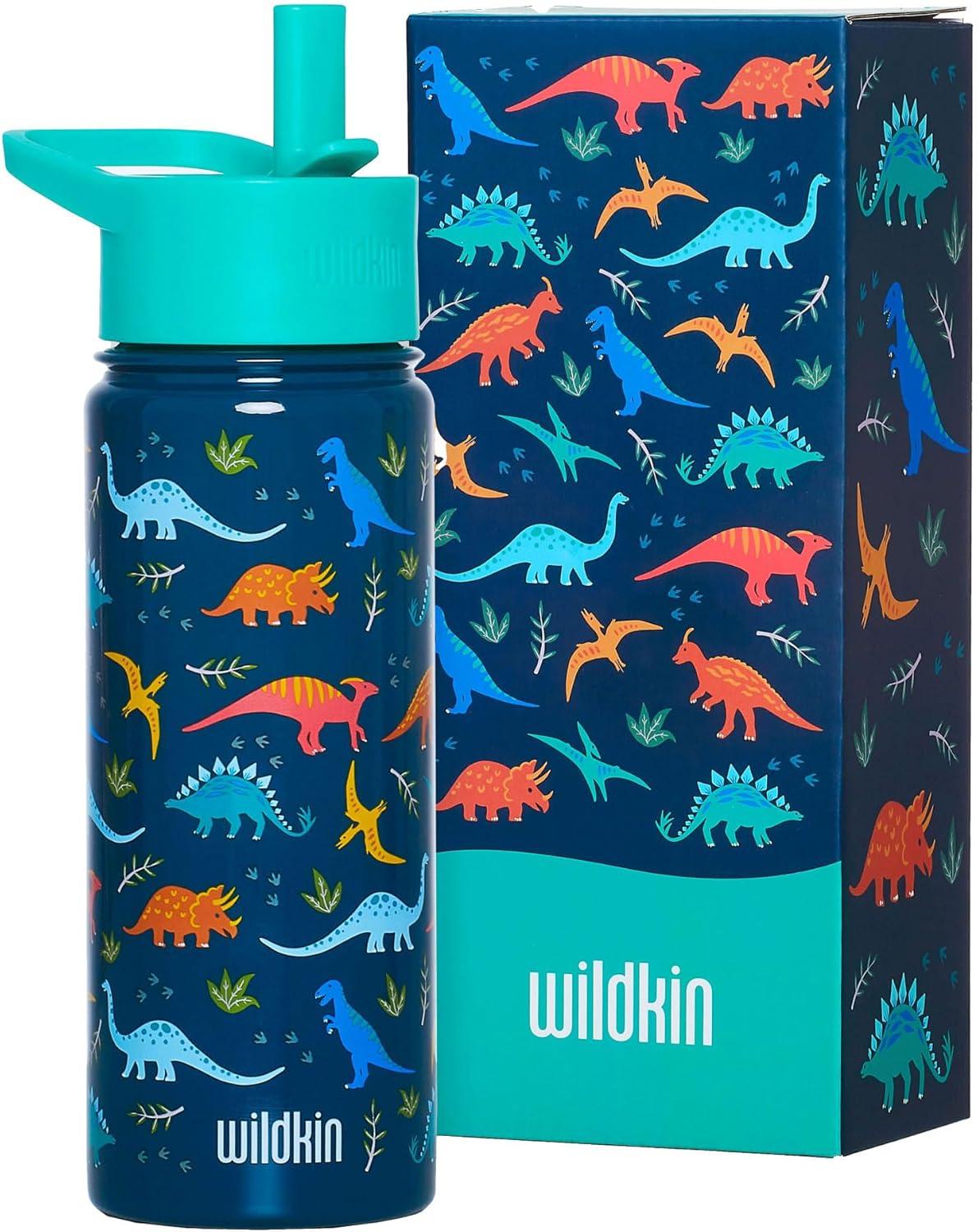 imageWildkin Mossy Oak 32oz Kids Water Bottle Leakproof VacuumInsulated Durable EasyClean Bottom LandJurassic Dinosaurs