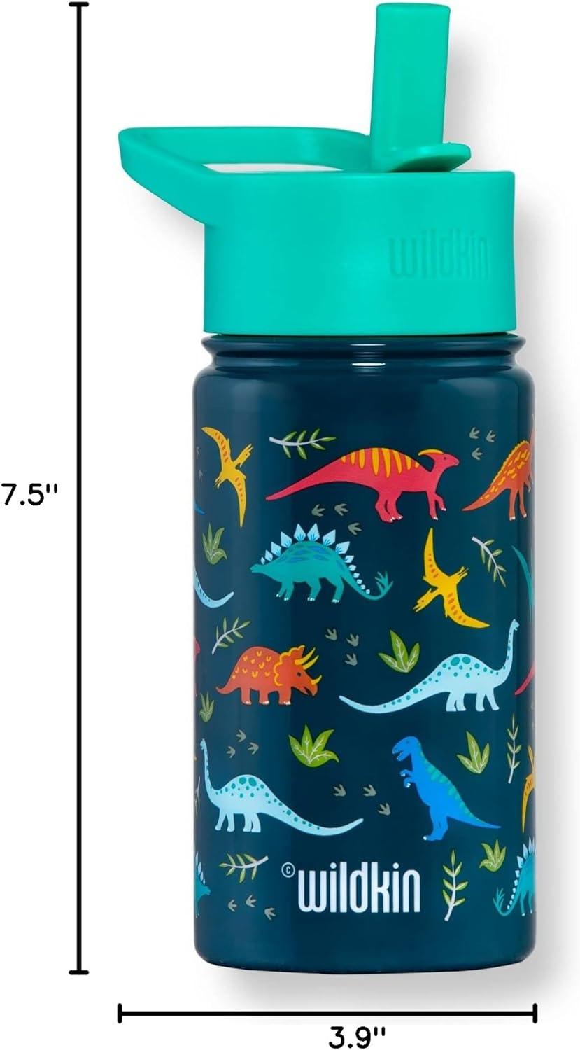imageWildkin Mossy Oak 32oz Kids Water Bottle Leakproof VacuumInsulated Durable EasyClean Bottom LandJurassic Dinosaurs