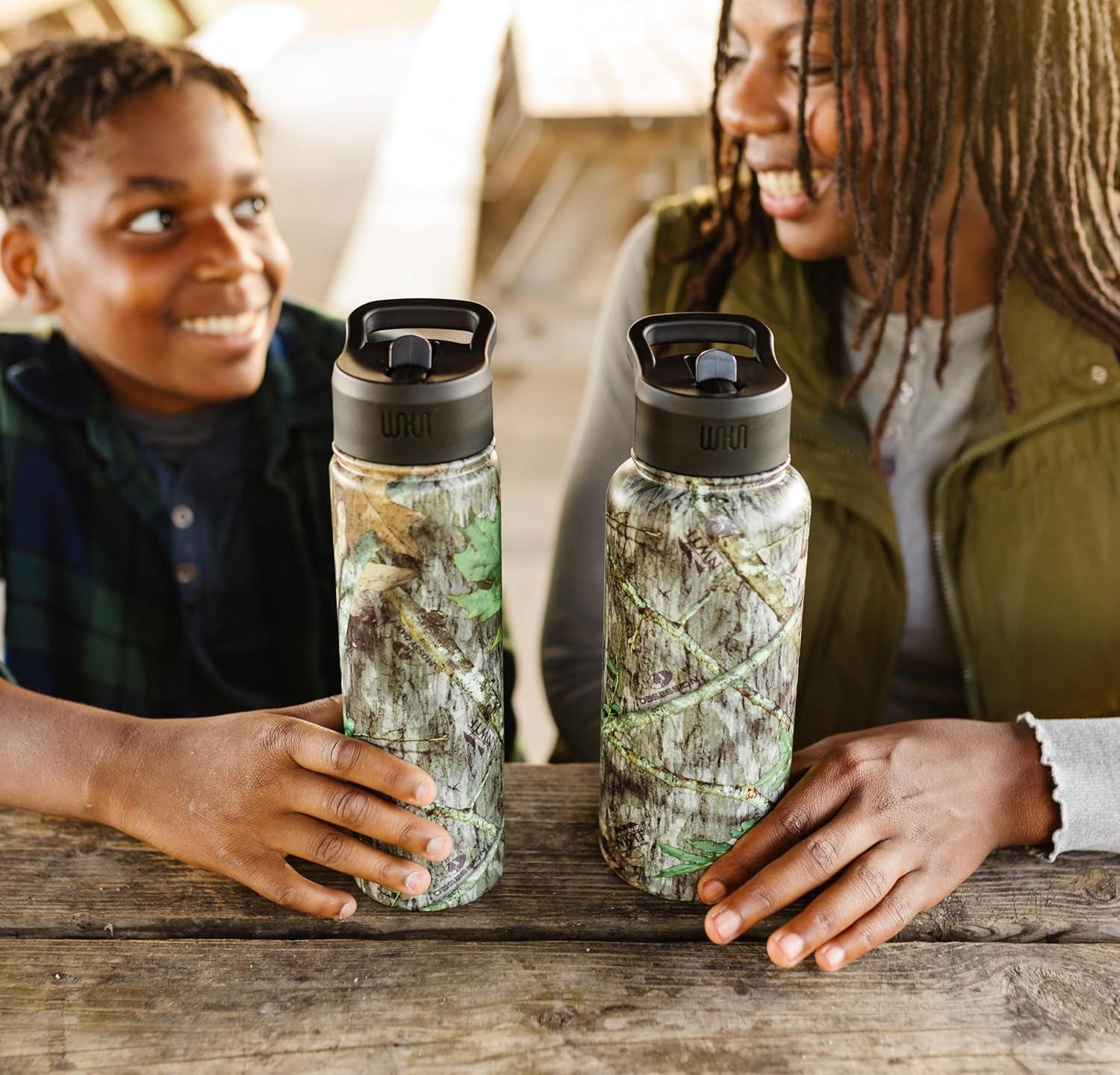 imageWildkin Mossy Oak 32oz Kids Water Bottle Leakproof VacuumInsulated Durable EasyClean Bottom LandMossy Oak Obsession