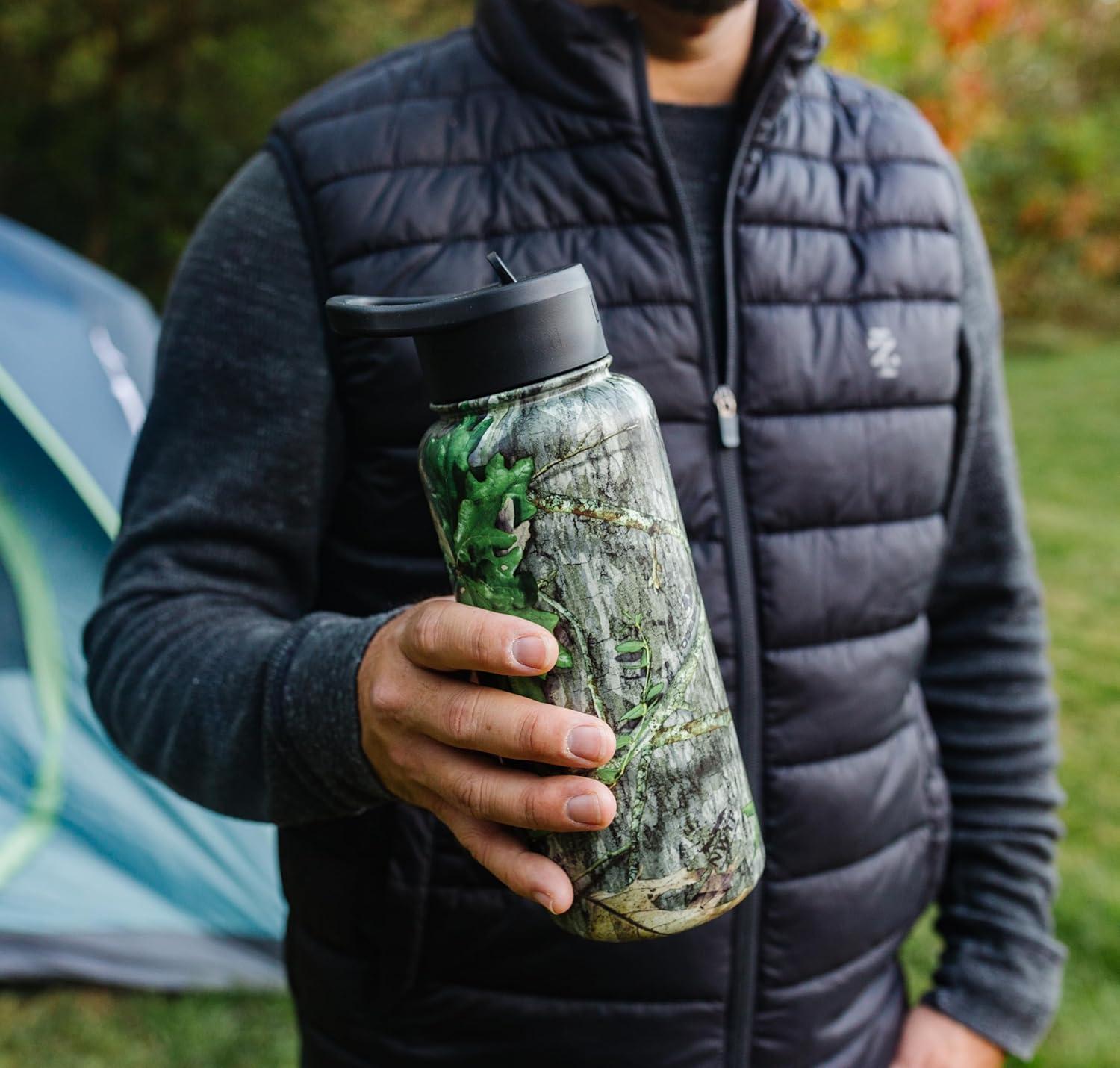 imageWildkin Mossy Oak 32oz Kids Water Bottle Leakproof VacuumInsulated Durable EasyClean Bottom LandMossy Oak Obsession