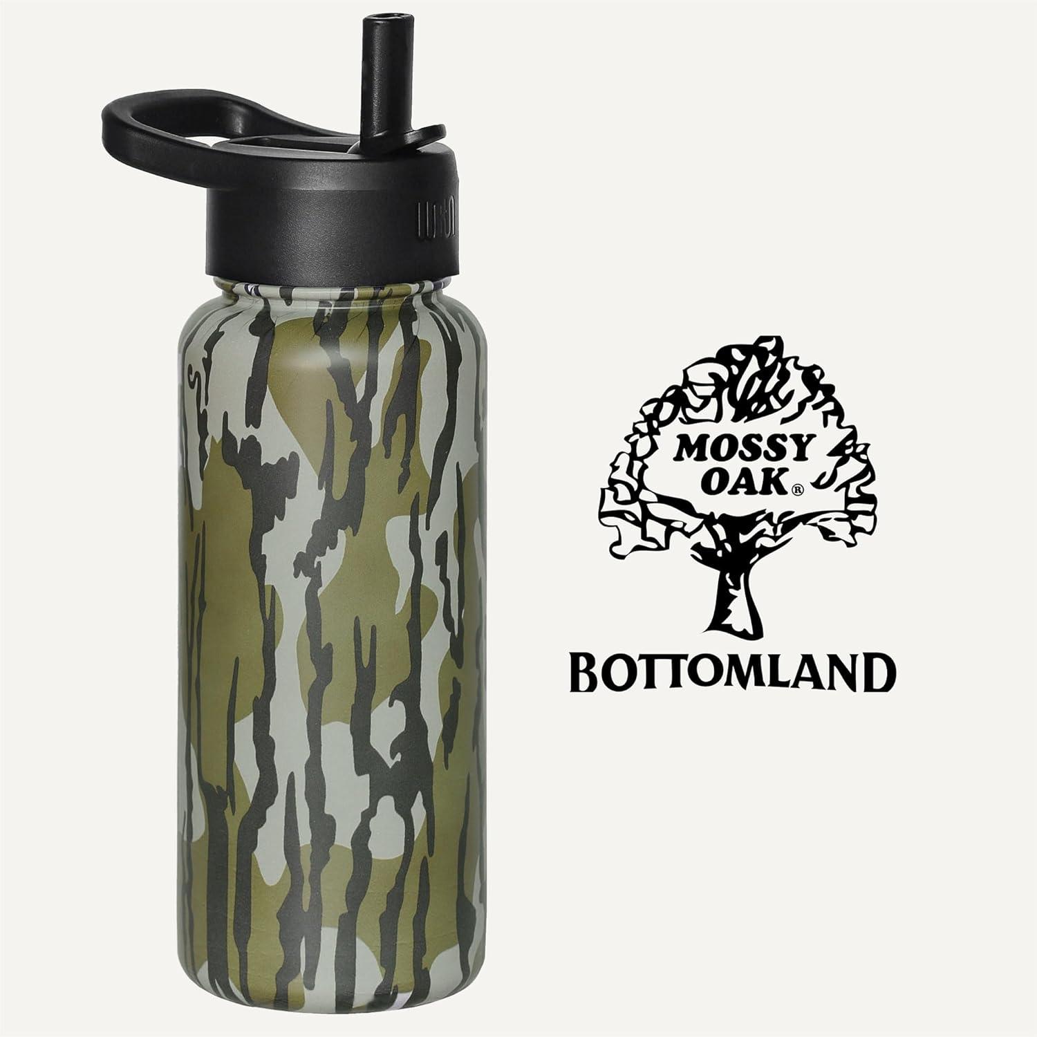 imageWildkin Mossy Oak 32oz Kids Water Bottle Leakproof VacuumInsulated Durable EasyClean Bottom LandMossy Oak Original Bottomland