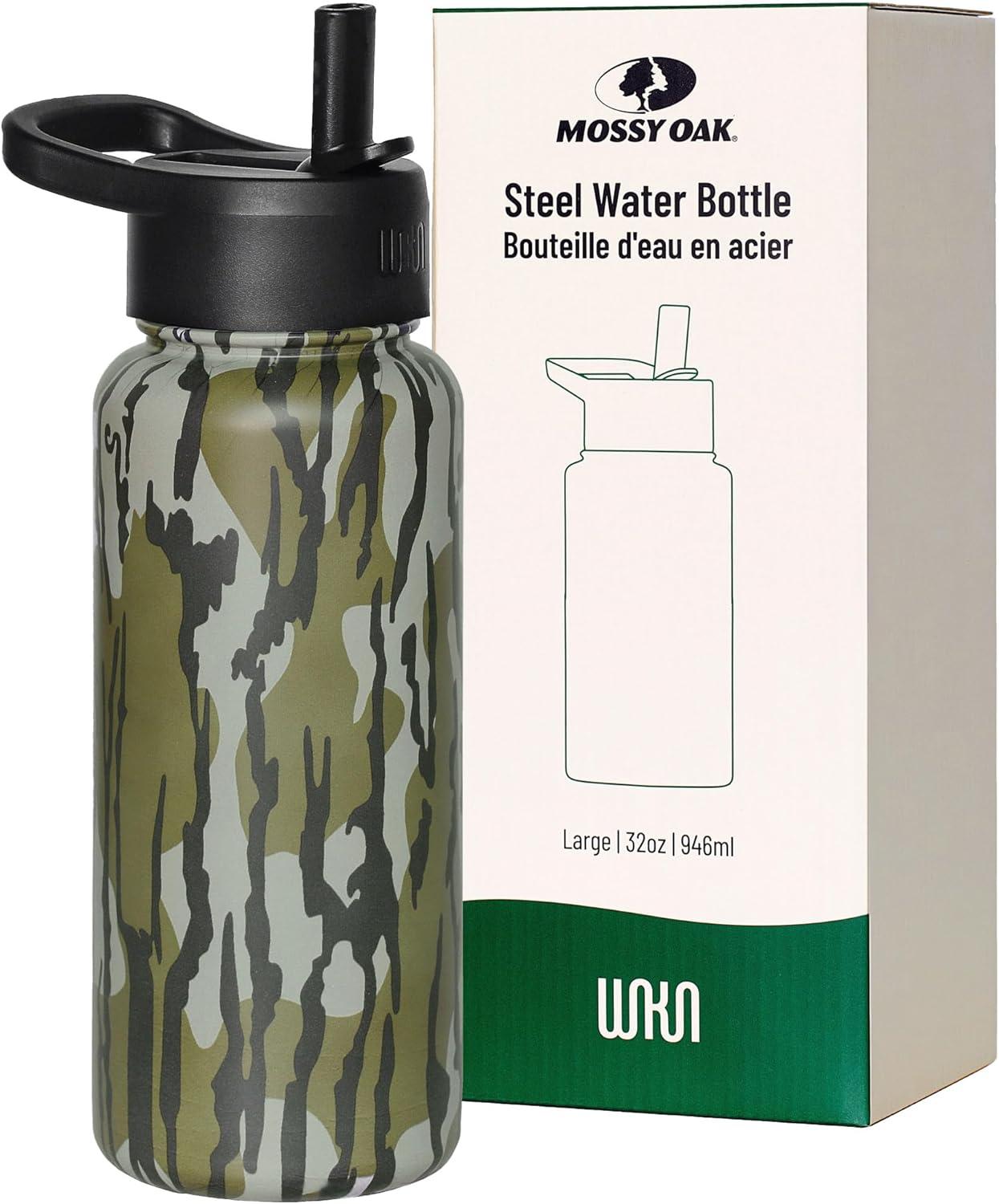 imageWildkin Mossy Oak 32oz Kids Water Bottle Leakproof VacuumInsulated Durable EasyClean Bottom LandMossy Oak Original Bottomland