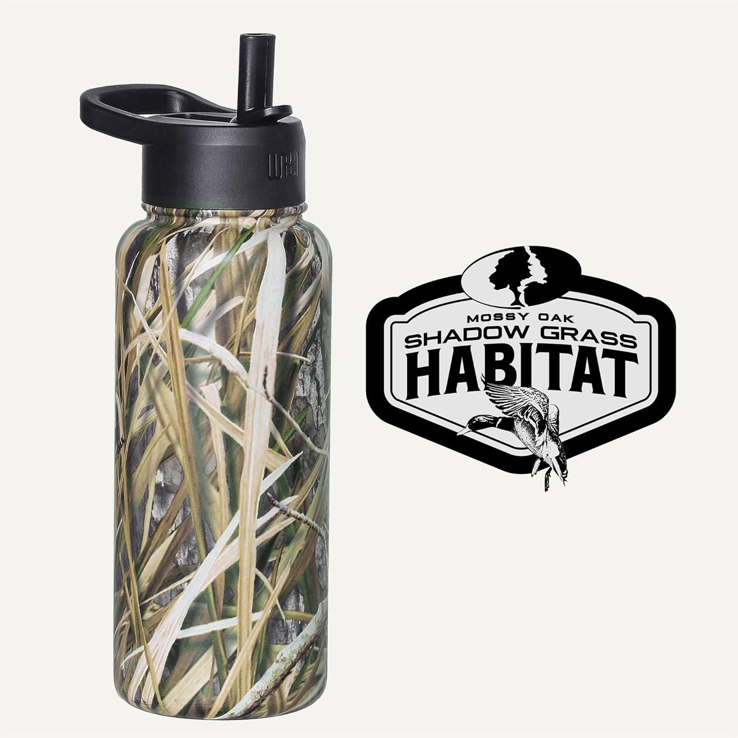 imageWildkin Mossy Oak 32oz Kids Water Bottle Leakproof VacuumInsulated Durable EasyClean Bottom LandMossy Oak Shadow Grass Habitat