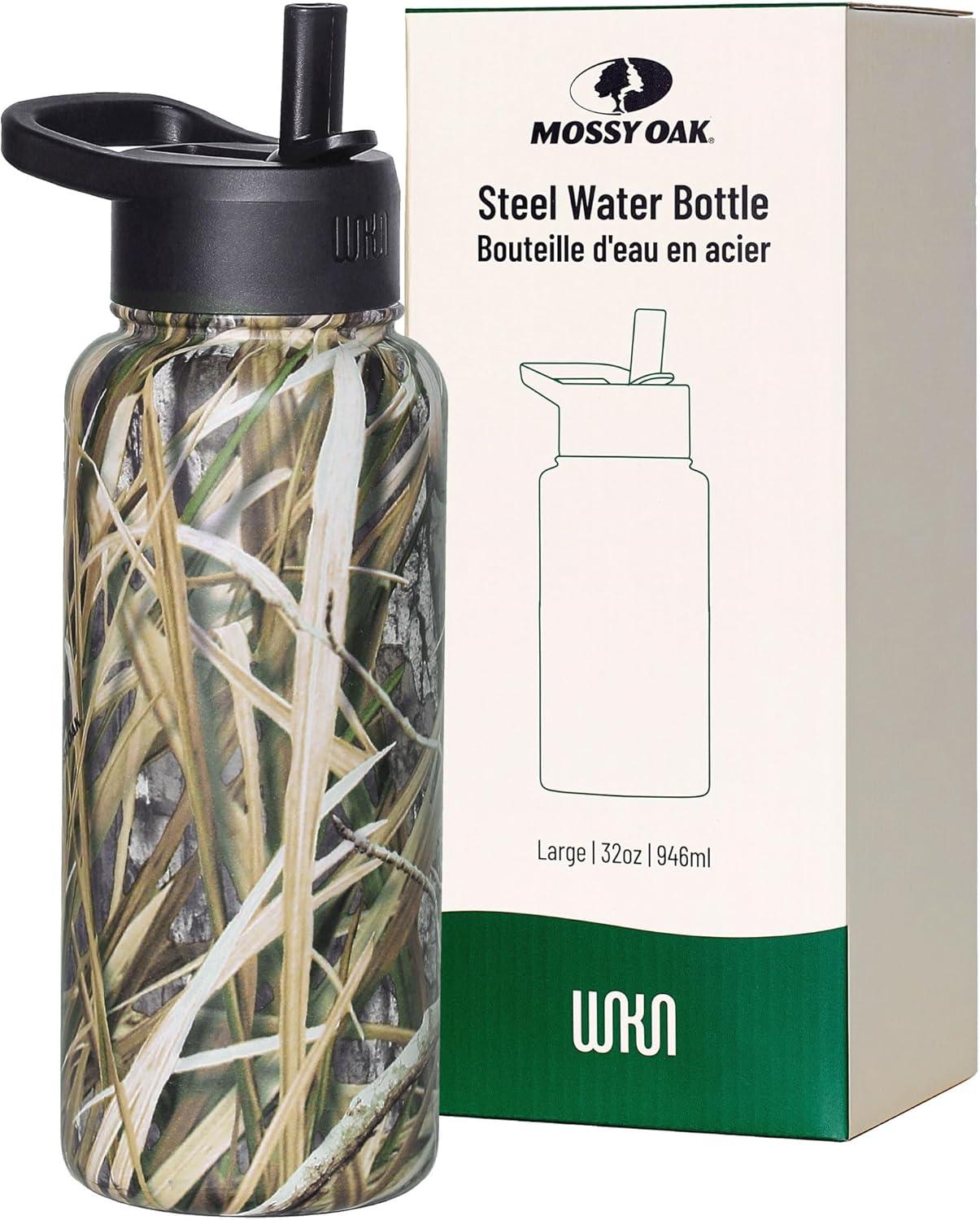 imageWildkin Mossy Oak 32oz Kids Water Bottle Leakproof VacuumInsulated Durable EasyClean Bottom LandMossy Oak Shadow Grass Habitat