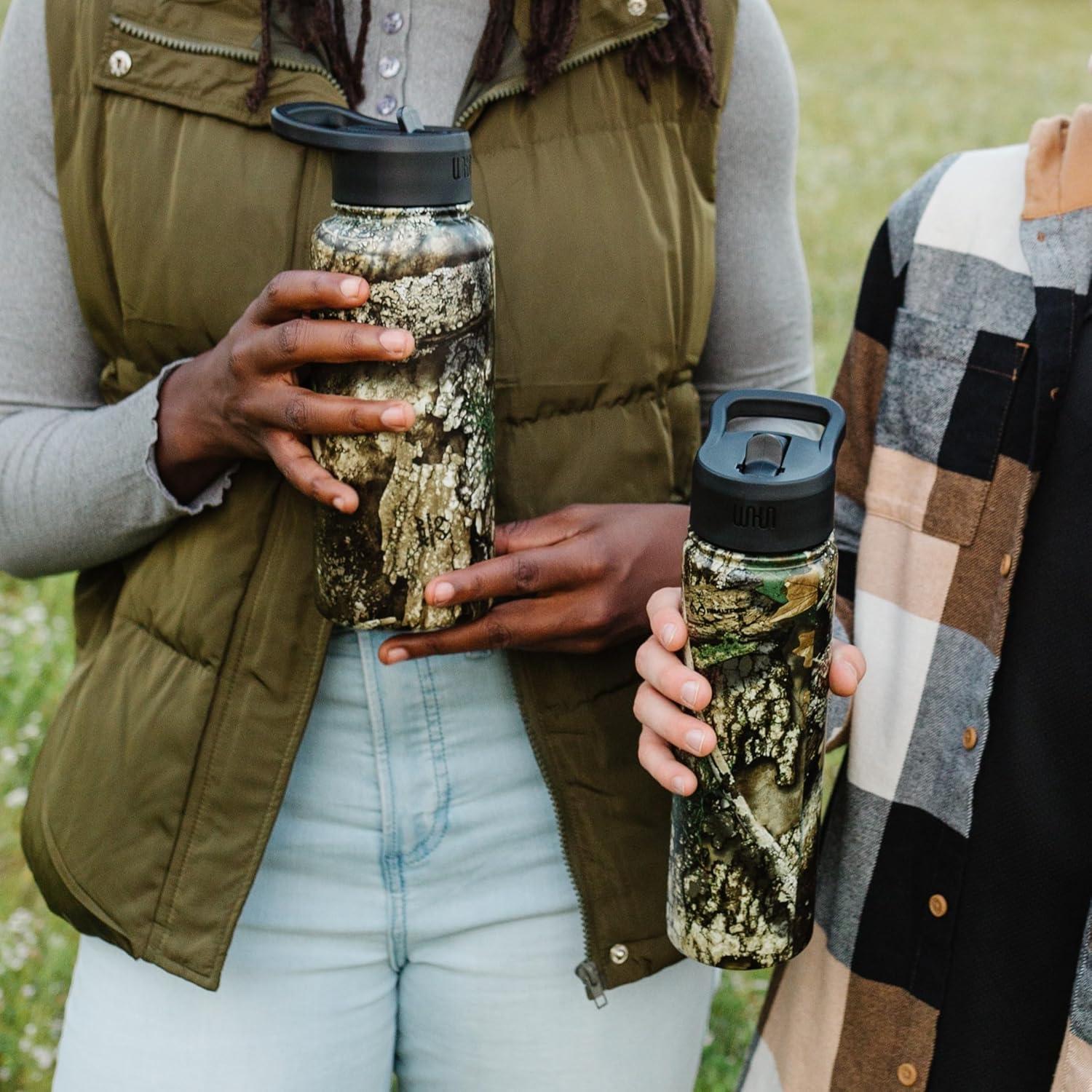 imageWildkin Mossy Oak 32oz Kids Water Bottle Leakproof VacuumInsulated Durable EasyClean Bottom LandRealtree APX