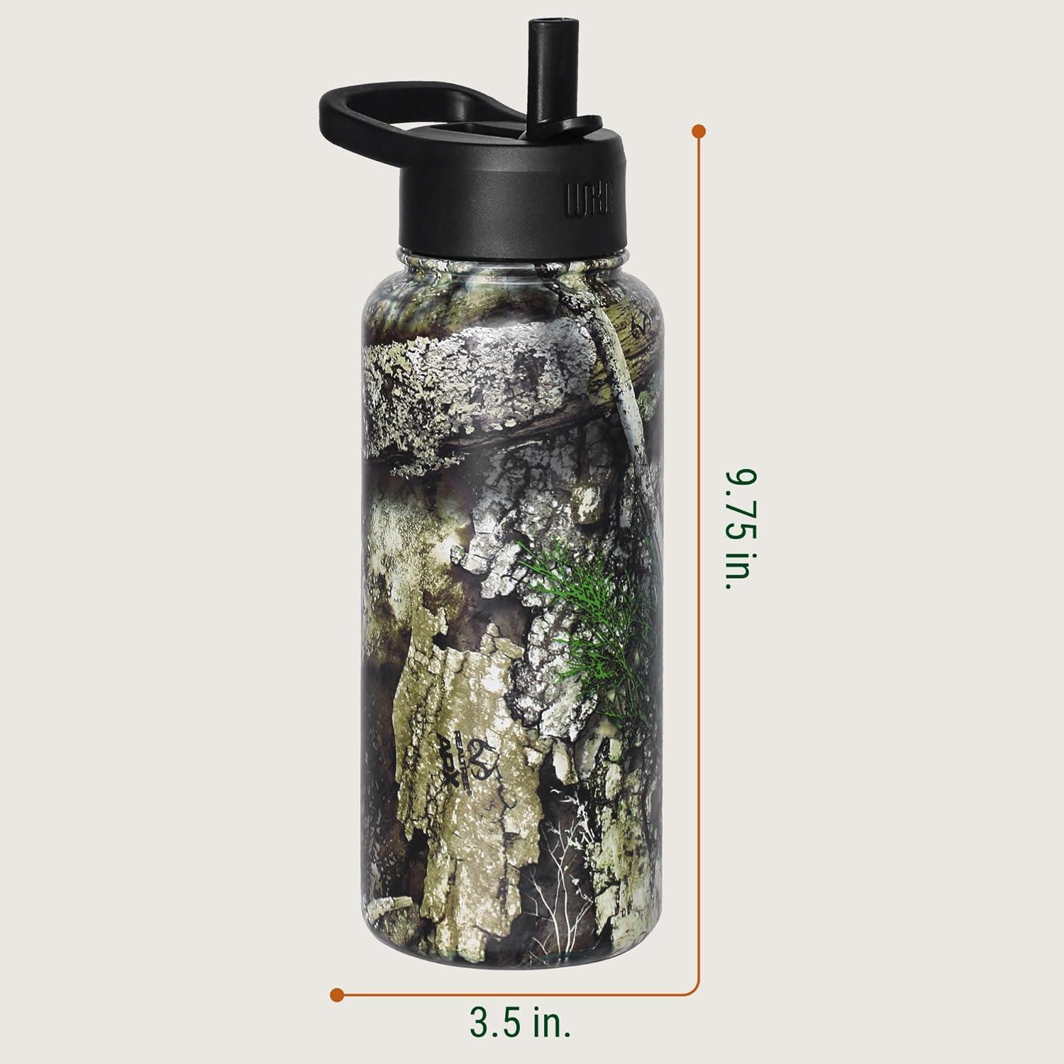 imageWildkin Mossy Oak 32oz Kids Water Bottle Leakproof VacuumInsulated Durable EasyClean Bottom LandRealtree APX