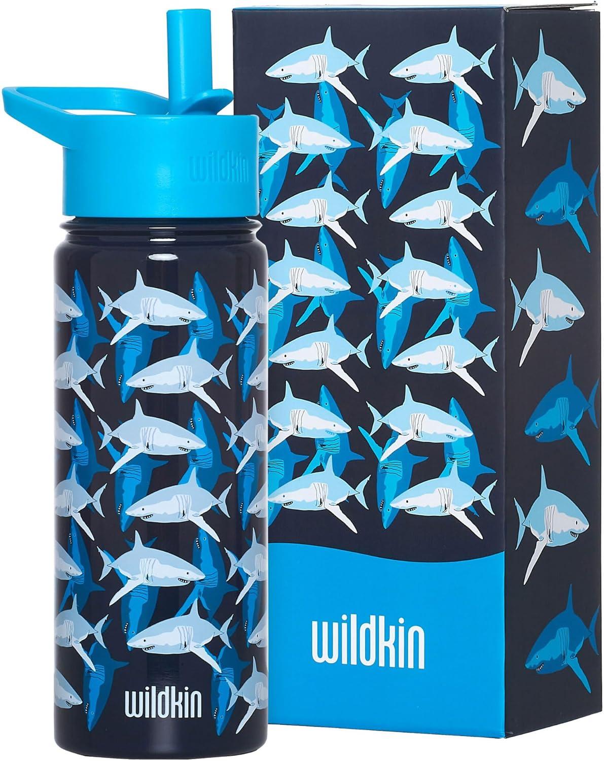 imageWildkin Mossy Oak 32oz Kids Water Bottle Leakproof VacuumInsulated Durable EasyClean Bottom LandSharks