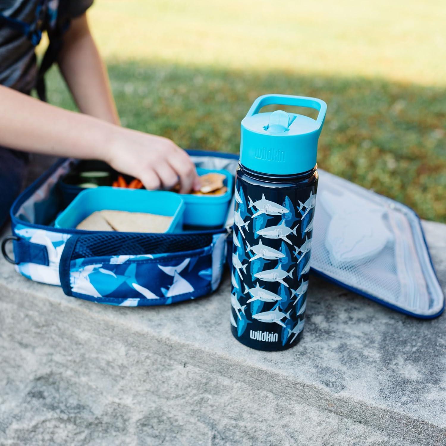 imageWildkin Mossy Oak 32oz Kids Water Bottle Leakproof VacuumInsulated Durable EasyClean Bottom LandSharks