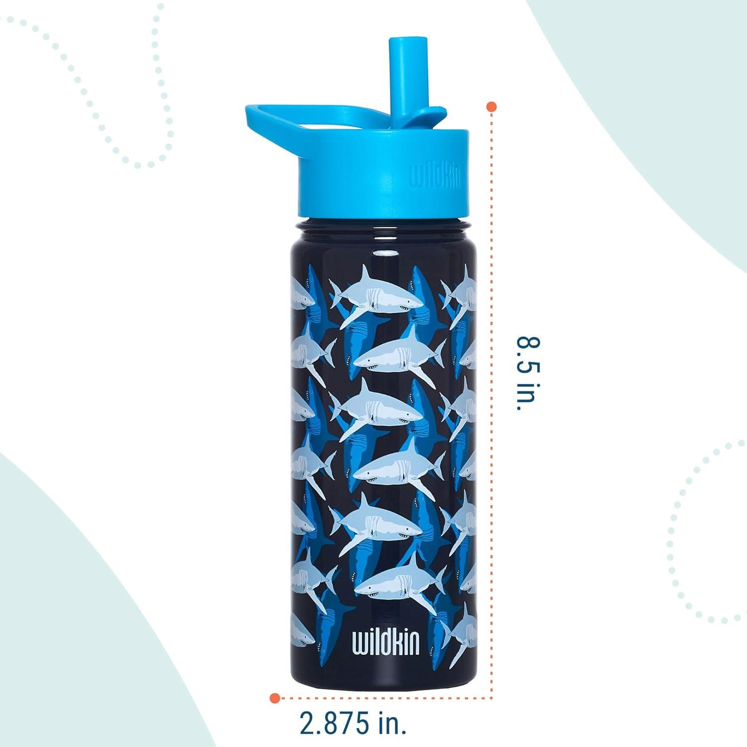 imageWildkin Mossy Oak 32oz Kids Water Bottle Leakproof VacuumInsulated Durable EasyClean Bottom LandSharks