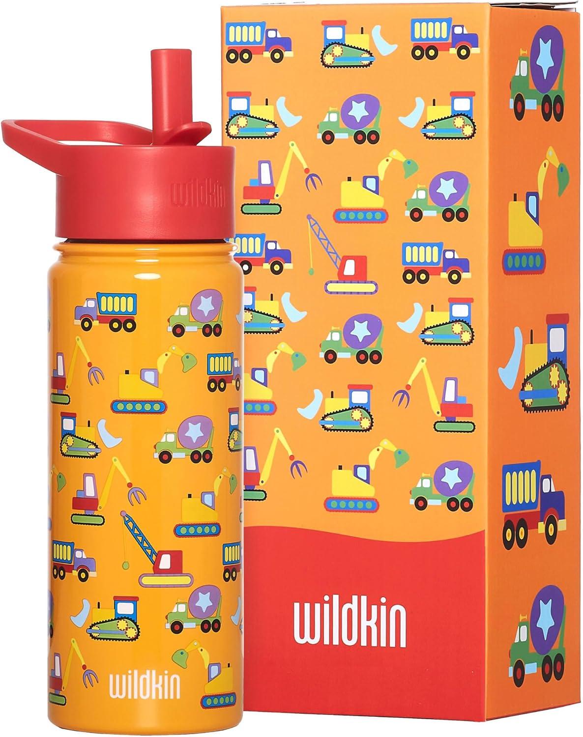 imageWildkin Mossy Oak 32oz Kids Water Bottle Leakproof VacuumInsulated Durable EasyClean Bottom LandUnder Construction