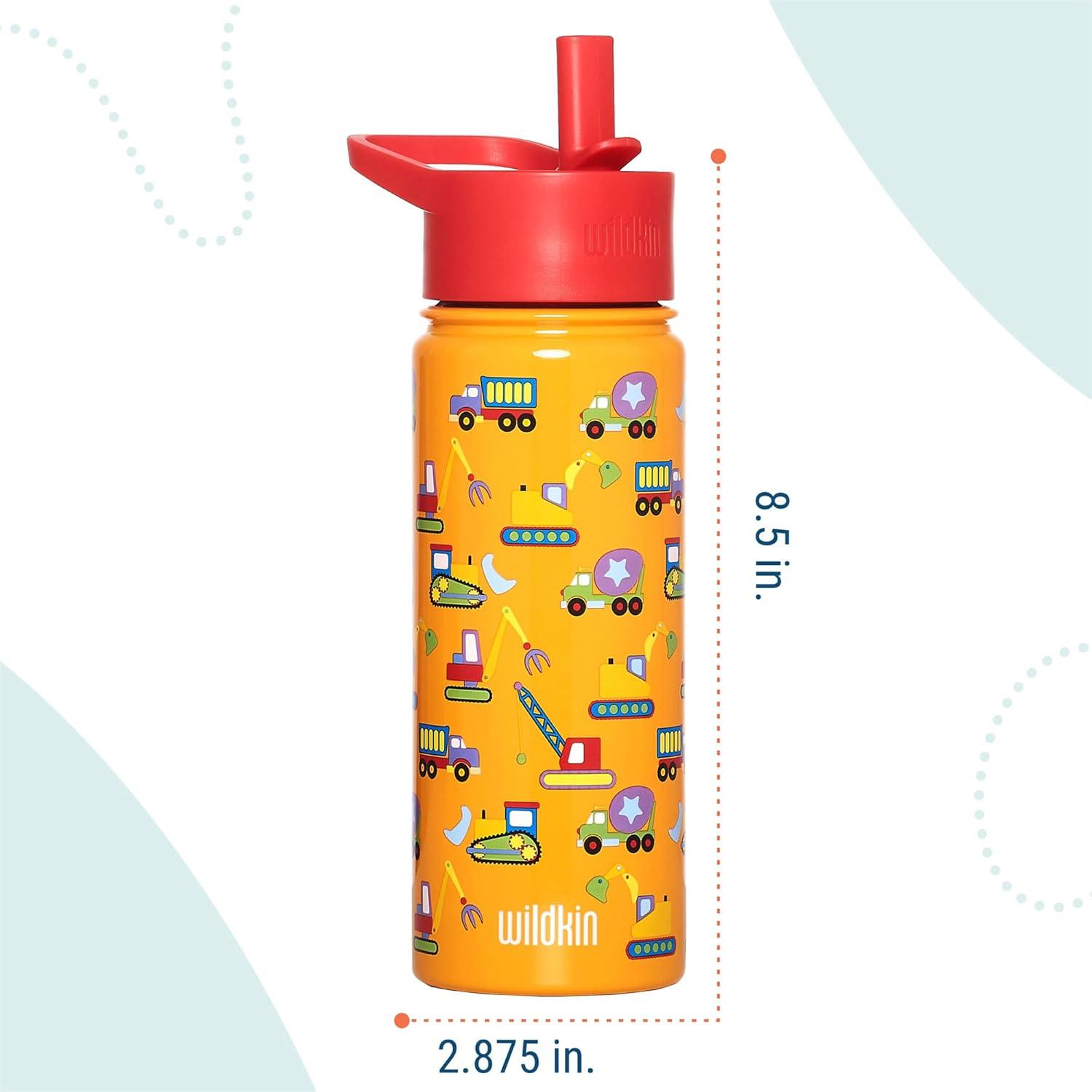 imageWildkin Mossy Oak 32oz Kids Water Bottle Leakproof VacuumInsulated Durable EasyClean Bottom LandUnder Construction