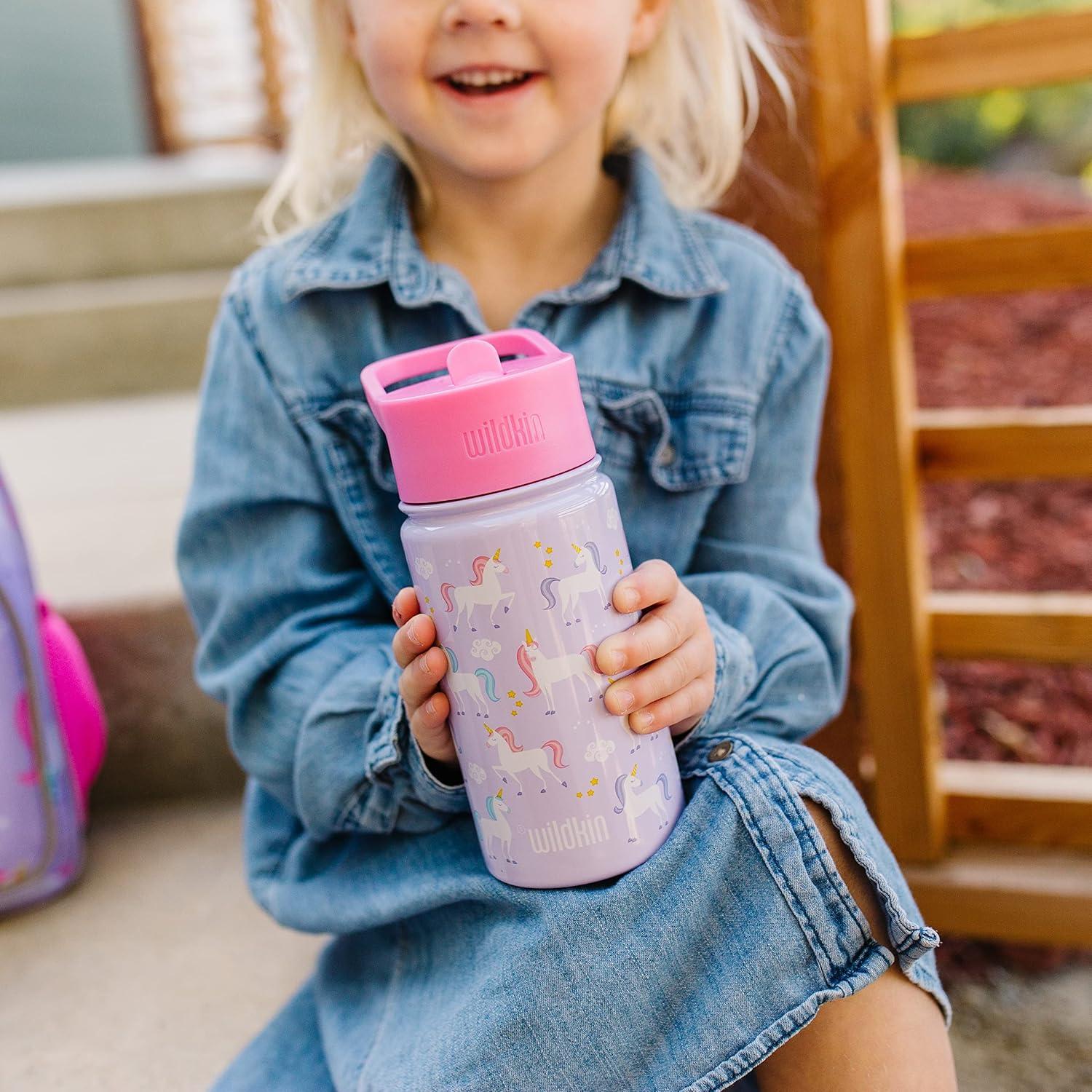 imageWildkin Mossy Oak 32oz Kids Water Bottle Leakproof VacuumInsulated Durable EasyClean Bottom LandUnicorn