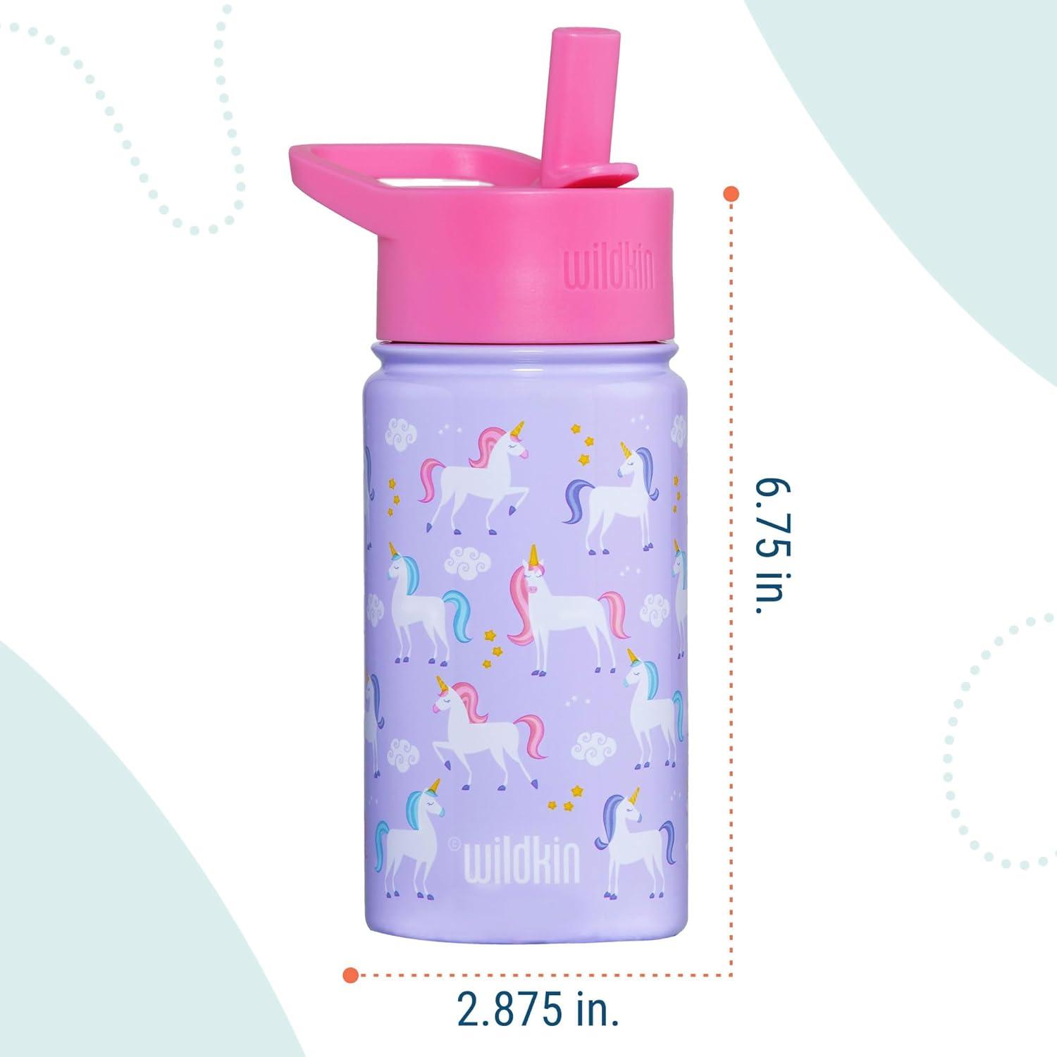 imageWildkin Mossy Oak 32oz Kids Water Bottle Leakproof VacuumInsulated Durable EasyClean Bottom LandUnicorn