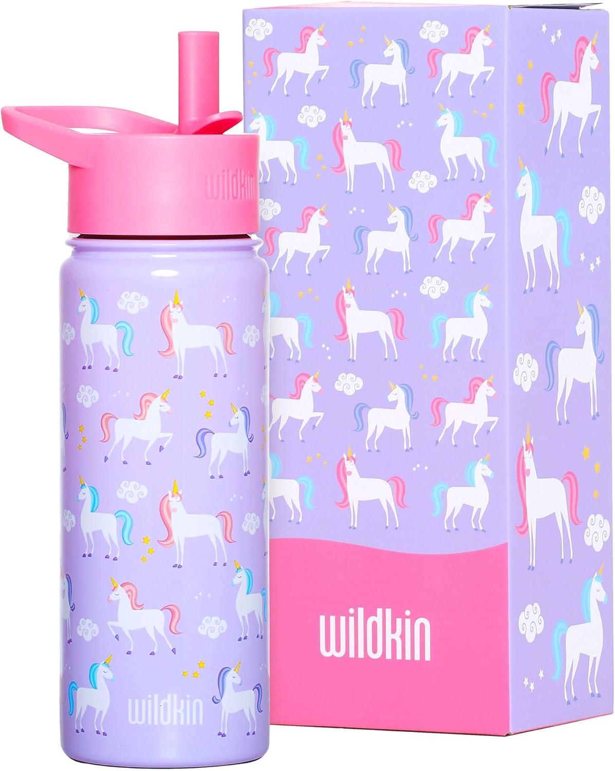 imageWildkin Mossy Oak 32oz Kids Water Bottle Leakproof VacuumInsulated Durable EasyClean Bottom LandUnicorn
