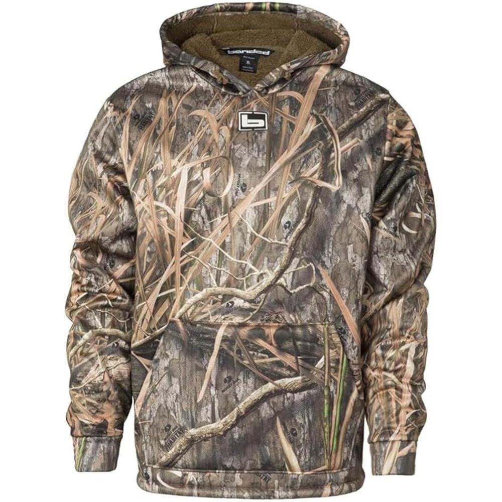 imageBanded Gear Atchafalaya Hoodie Pullover Hooded Sweatshirt Coral Fleece LinedMossy Oak Shadow Grass Habitat