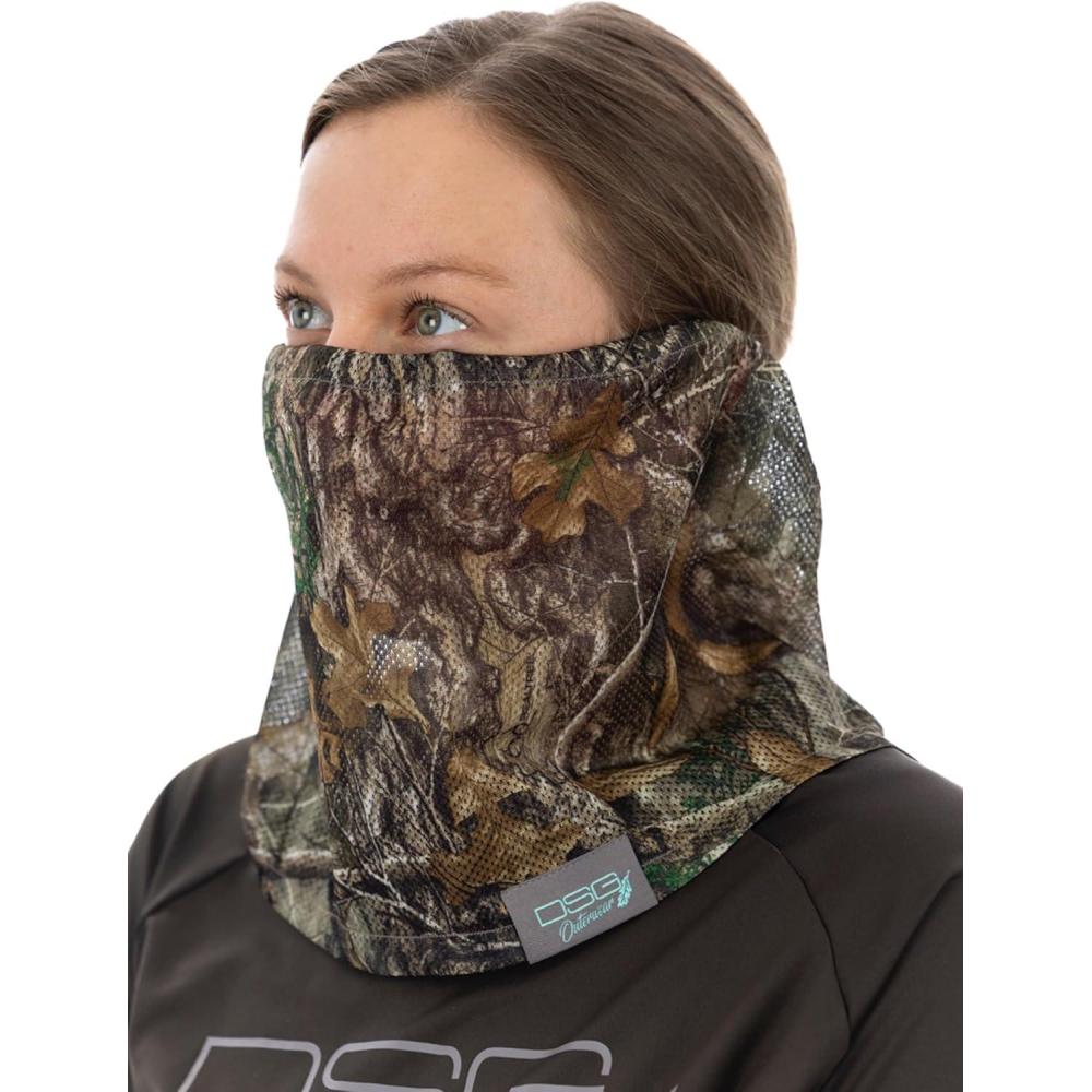 imageDOING SOMETHING GREAT DSG Outerwear Womens Mesh Hunting Face Mask  Lightweight Breathable Mask with DWR FinishRealtree Edge