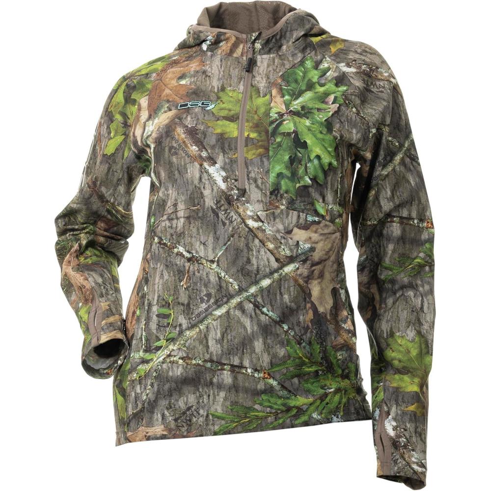 imageDOING SOMETHING GREAT Womens Bexley 30 Pullover Hunting Shirts Warm Climate Ultra LightWeight DWR TreatedMossy Oak Obsession 30