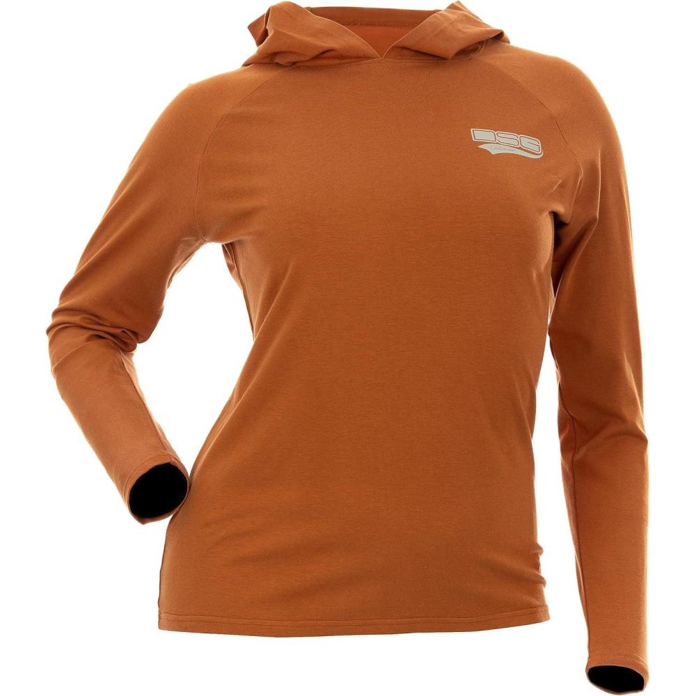 imageDSG Outerwear Womens Bamboo Hooded Shirt Long Sleeve UPF 30 Sun Protection Lightweight Performance HoodieSedona
