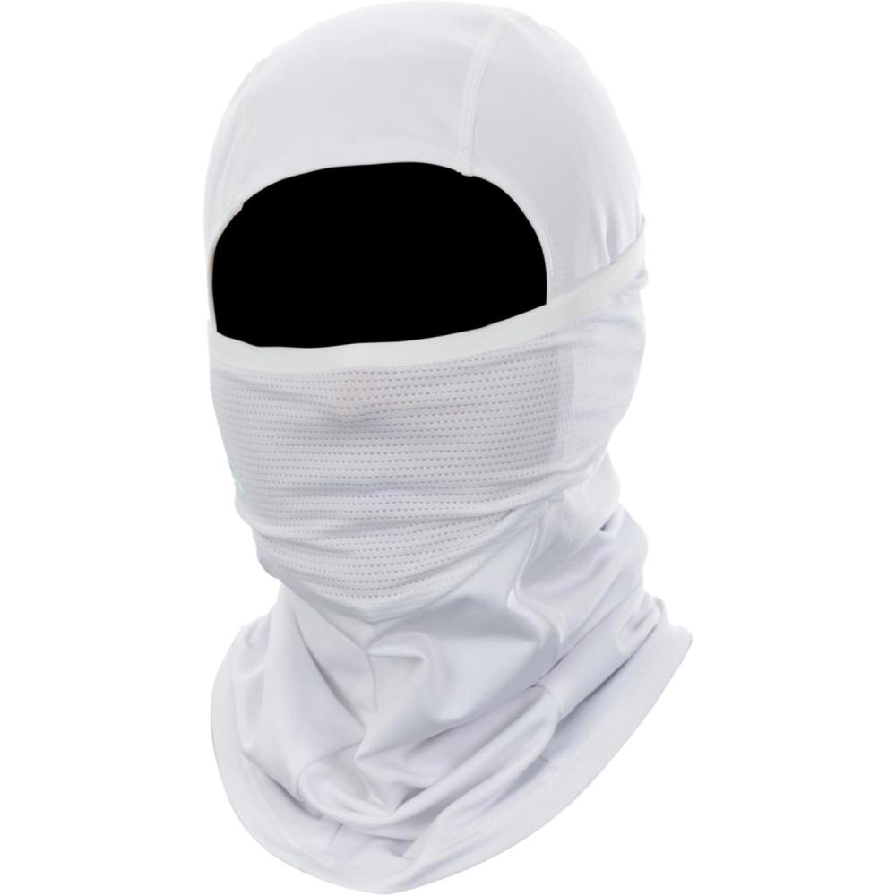 imageDSG Outerwear Womens DTech Hinged Hunting Facemask  Lightweight MoistureWicking with 4Way Stretch ampamp Mesh PanelWhite