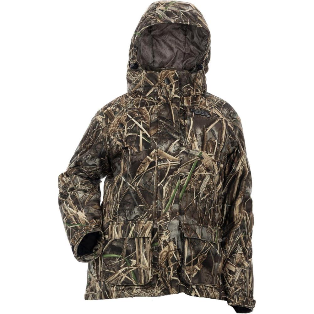 imageDSG Outerwear Womens Kylie 50 3in1 Hunting Jacket Waterproof Insulated Camo Blaze with Zip in Fleece LinerRealtree Max7 50