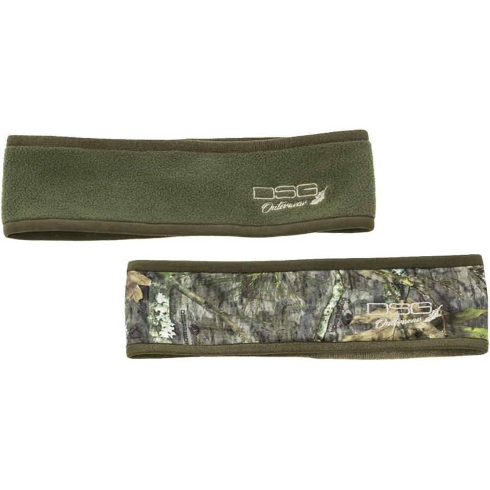 imageDSG Outerwear Womens Reversible Hunting Headband Camo ampamp Solid Micro Fleece Ear Warmer Warm Comfortable MoistureWicking Outdoor HeadbandMossy Oak ObsessionOlive