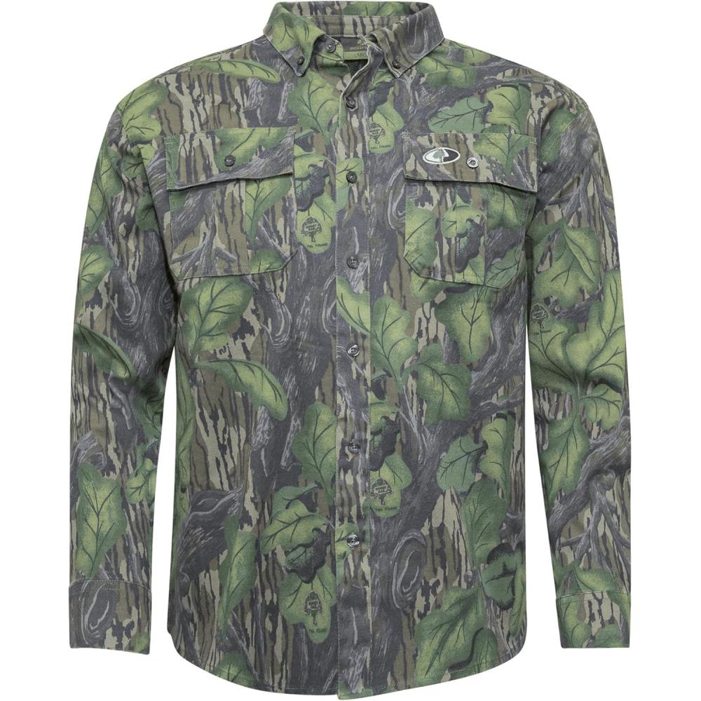 imageMossy Oak Mens Long Sleeve Camo Hunting Shirts Cotton MillFull Foliage