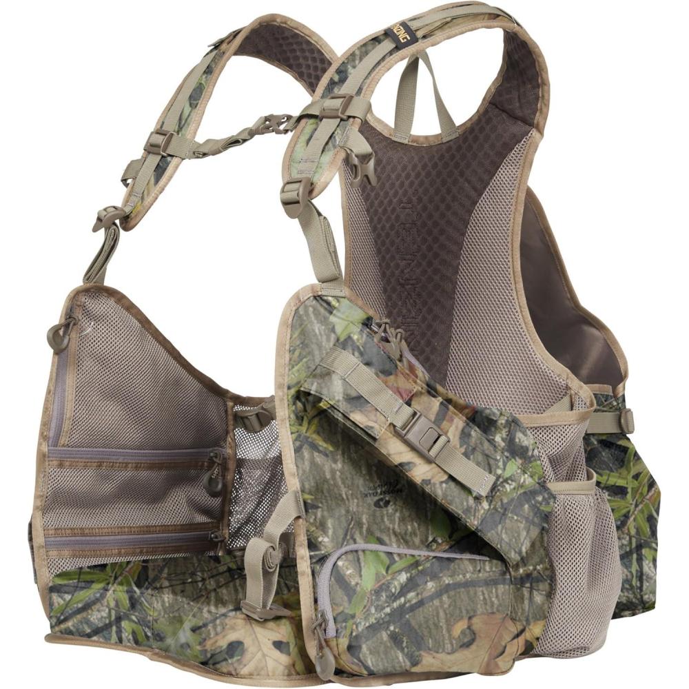 imageTENZING Mens Turkey Vests TZ TV18 Hunting Vest with SpringLoaded Leg System Converts to Hunting Chair Includes PocketsMossy Oak Obsession