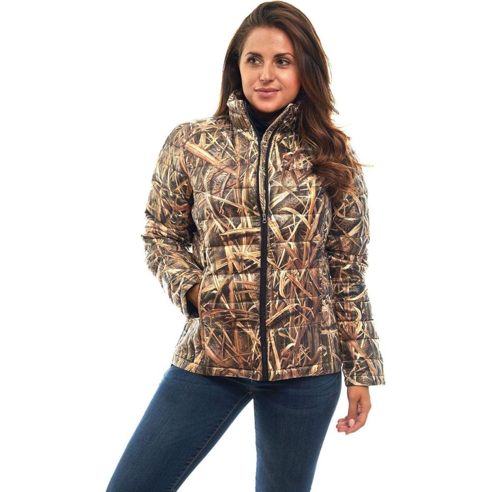 imageTrailCrest Full Sleeve Hooded Puffer Jacket for Women Full ZipperMOSSY OAK