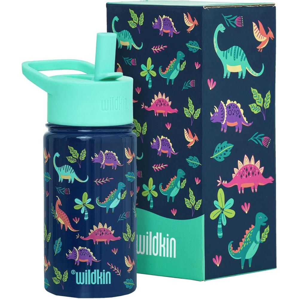 imageWildkin Mossy Oak 32oz Kids Water Bottle  Leakproof VacuumInsulated Durable EasyClean  Bottom LandDarling Dinosaurs