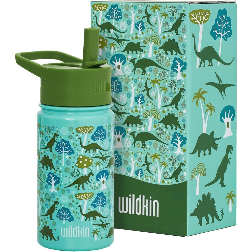 imageWildkin Mossy Oak 32oz Kids Water Bottle  Leakproof VacuumInsulated Durable EasyClean  Bottom LandDinomite Dinosaurs