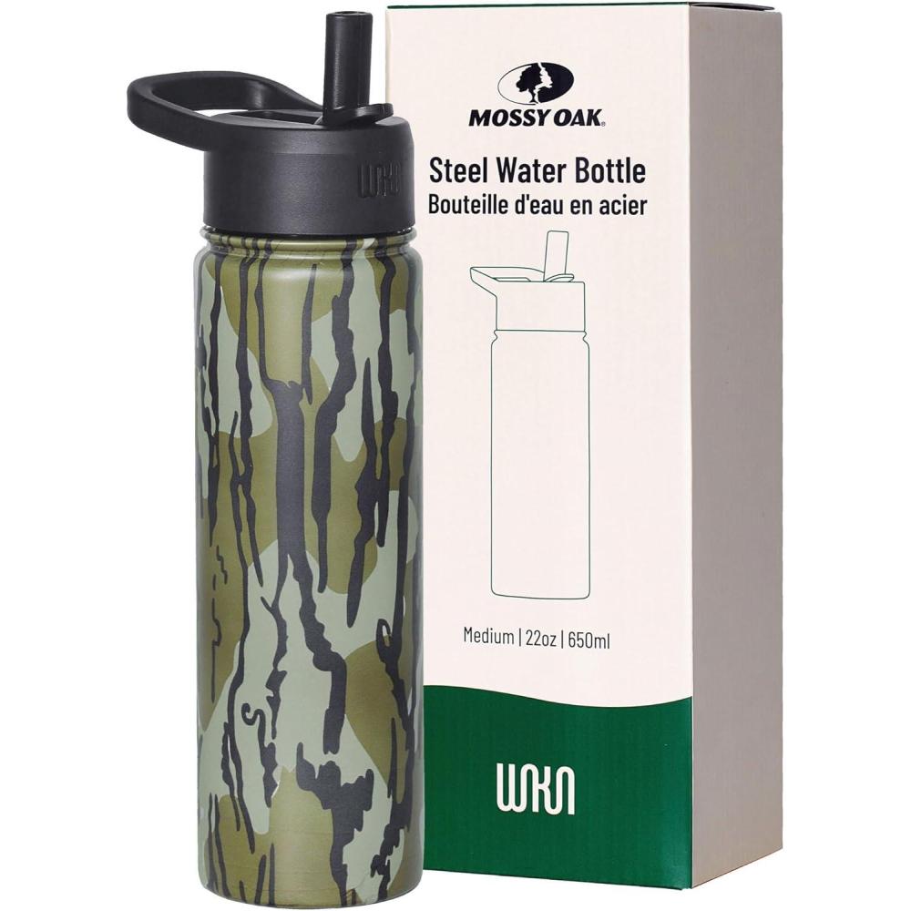imageWildkin Mossy Oak 32oz Kids Water Bottle Leakproof VacuumInsulated Durable EasyClean Bottom LandMossy Oak Original Bottomland