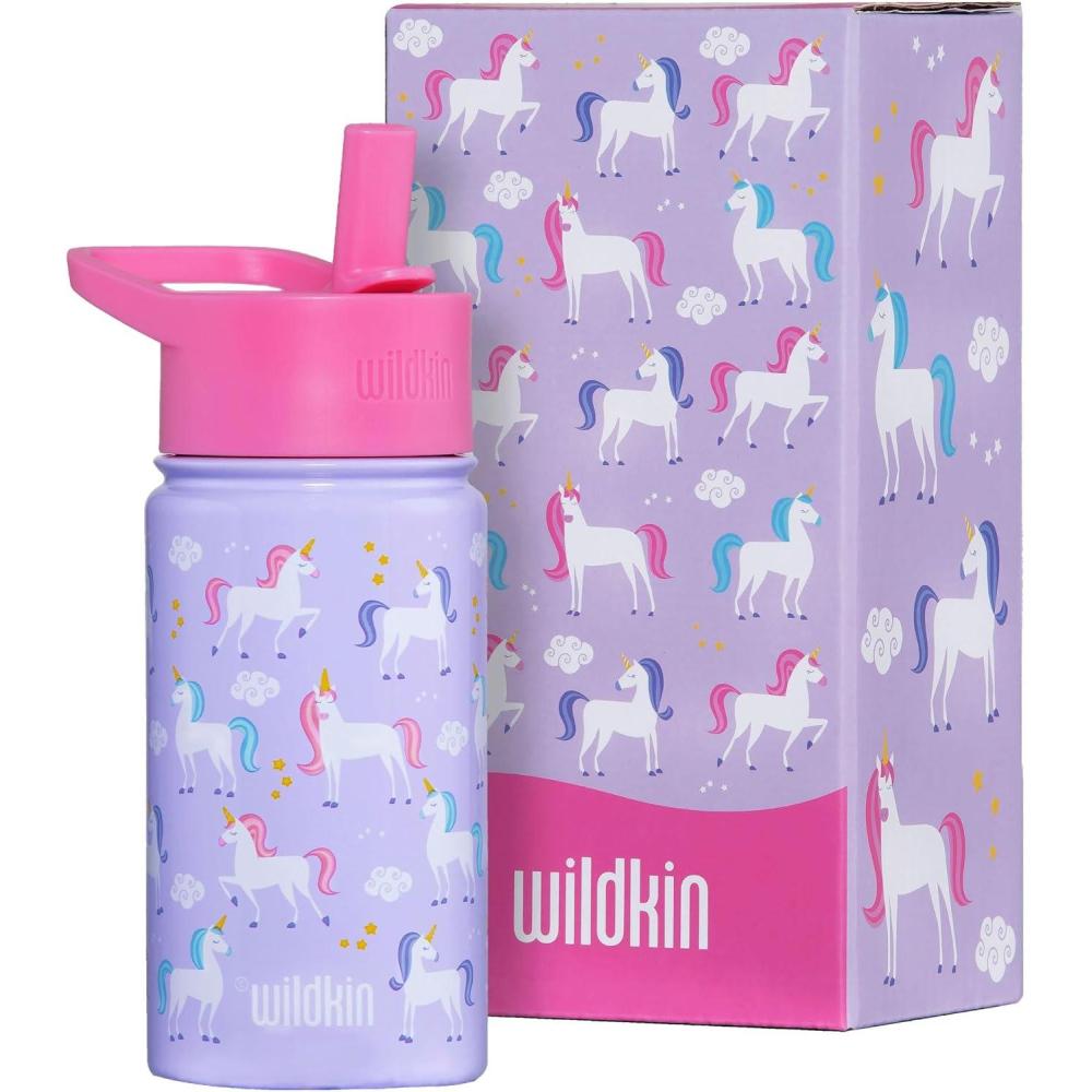 imageWildkin Mossy Oak 32oz Kids Water Bottle Leakproof VacuumInsulated Durable EasyClean Bottom LandUnicorn