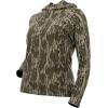 DSG Outerwear Women’s Bamboo Hooded Shirt – Long Sleeve, UPF 30+ Sun Protection, Lightweight Performance Hoodie(Mo Bottomland Original)