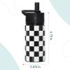 Wildkin Mossy Oak 32oz Kids Water Bottle – Leakproof, Vacuum-Insulated, Durable, Easy-Clean – Bottom Land(Black and White Checkered)