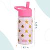 Wildkin Mossy Oak 32oz Kids Water Bottle – Leakproof, Vacuum-Insulated, Durable, Easy-Clean – Bottom Land(Pink and Gold Stars)