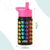Wildkin Mossy Oak 32oz Kids Water Bottle – Leakproof, Vacuum-Insulated, Durable, Easy-Clean – Bottom Land(Rainbow Hearts)