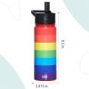 Wildkin Mossy Oak 32oz Kids Water Bottle – Leakproof, Vacuum-Insulated, Durable, Easy-Clean – Bottom Land(Rainbow Stripe)