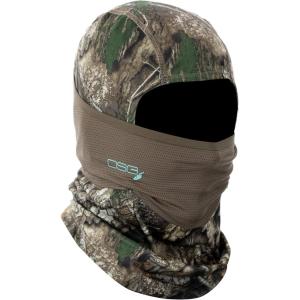 DSG Outerwear Women’s D-Tech Hinged Hunting Facemask – Lightweight, Moisture-Wicking with 4-Way Stretch & Mesh Panel(Realtree Apx)