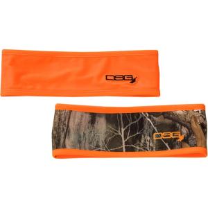 DSG Outerwear Women’s Reversible Hunting Headband – Camo & Solid Micro Fleece Ear Warmer – Warm, Comfortable, Moisture-Wicking Outdoor Headband(Realtree Edge/Blaze Orange)